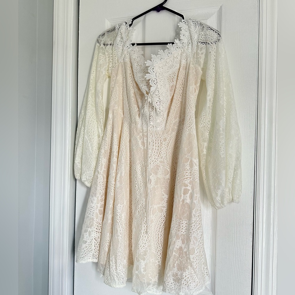 SHEIN off should ivory dress Woman Large